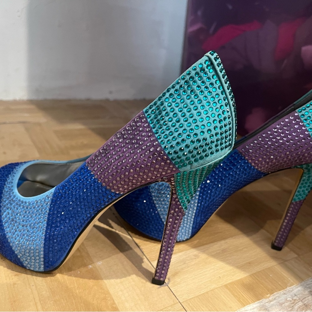 Enzo Angiolini Multi Color Rhinestone Pumps - Picture 4 of 9
